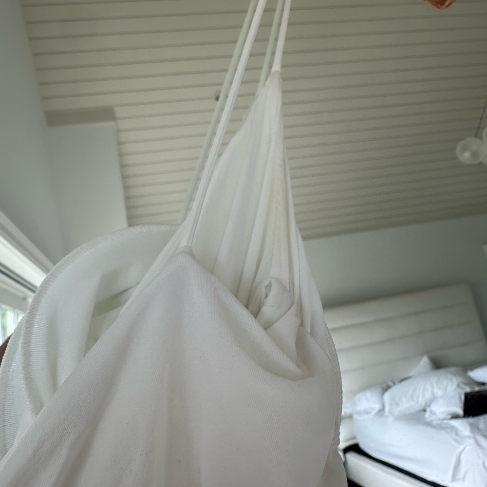 Magda Butrym White Ruched Midi Dress FR38 - Picture 9 of 9